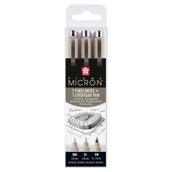 Sakura Pigma Micron Fineliner Schwarz 3 Stück(e)