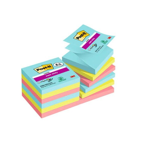 Post-It R330-SSCOS-P8+4 Klebezettel Quadratisch Blau, Grün, Pink 90 Blätter Selbstklebend