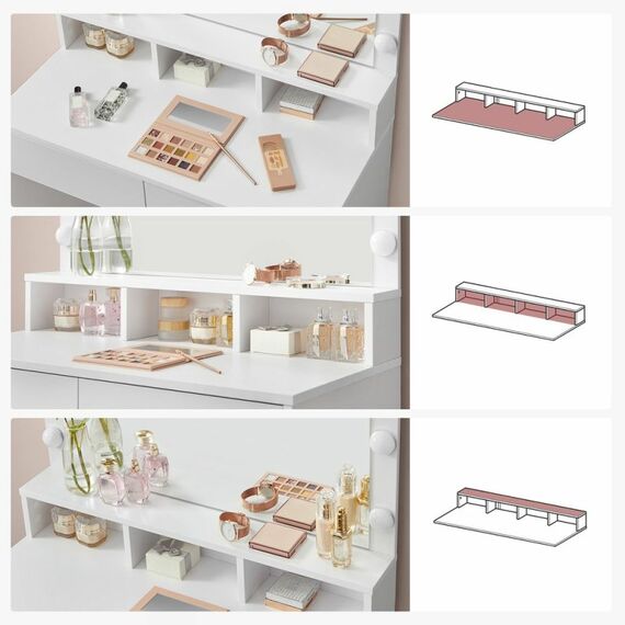 Vasagle RDT120T10 Schminkkommode für Schlafzimmer, 6 image
