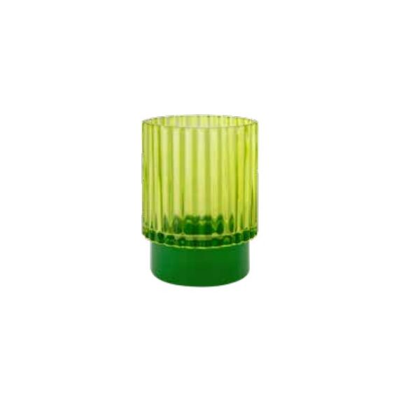 REMEMBER Lumi Kerzenständer Glas Grün, Gelb, Farbe: Grün, Gelb