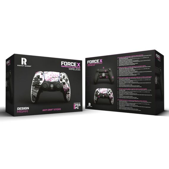 Rocket Games Rocket Force X Schwarz, Weiß, Pink Bluetooth Gamepad Digital PlayStation 5, PC, 6 image
