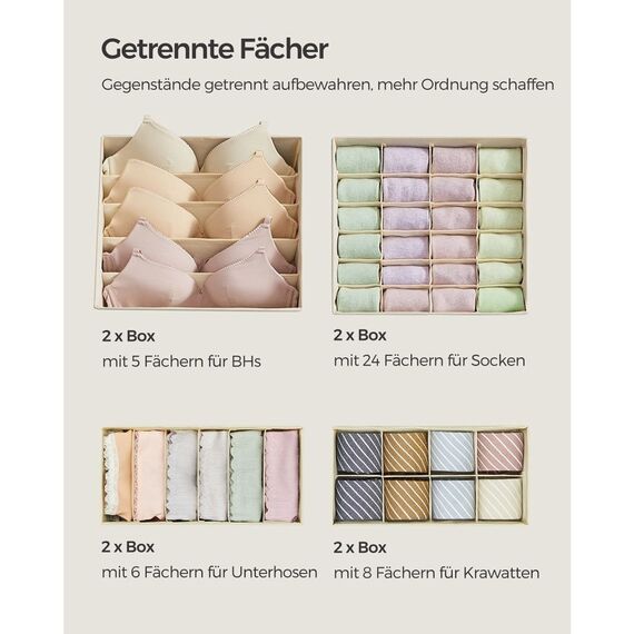 Songmics RUS008M01 Aufbewahrungsbox Aufbewahrungskorb andere Karton, Vliesstoff (TNT) Beige, 4 image