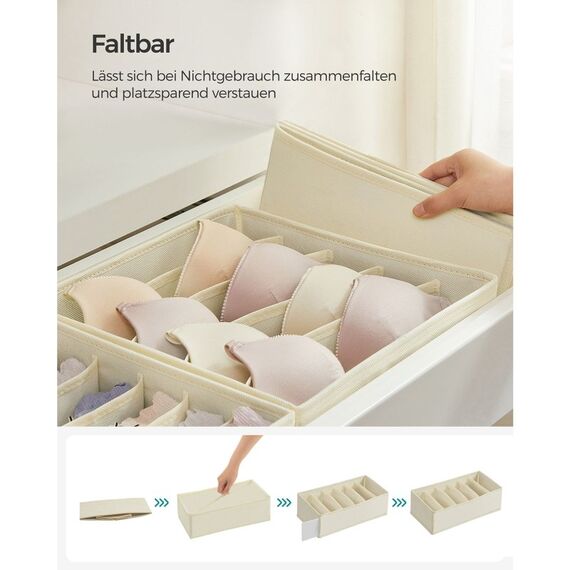 Songmics RUS008M01 Aufbewahrungsbox Aufbewahrungskorb andere Karton, Vliesstoff (TNT) Beige, 7 image