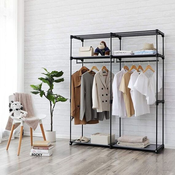 Songmics Stoffschrank mit 2 Kleiderstangen, 3 image