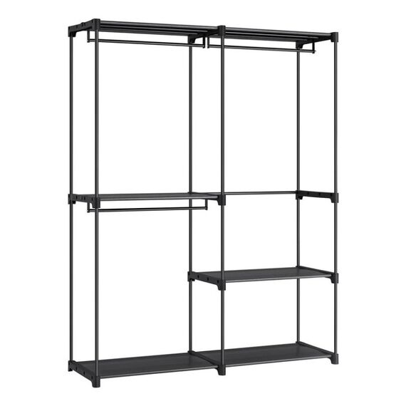 Songmics RYG025B02 Schlafzimmer-Schrank 2 Regale Schwarz Garderobe