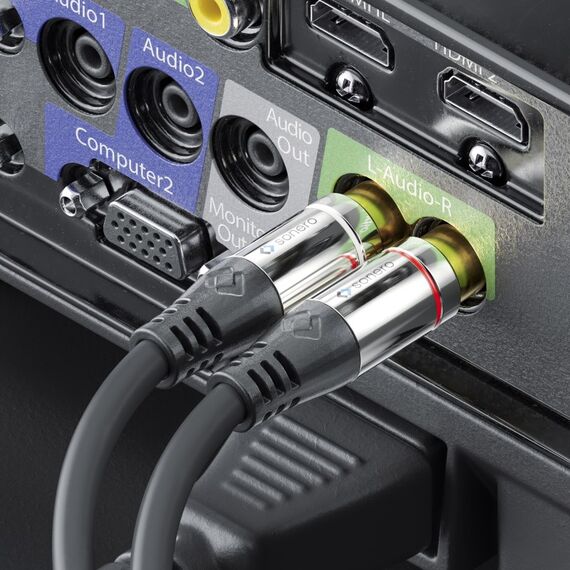 sonero 2x Cinch auf 3.5mm Audio Kabel 3.0m, Farbe: Schwarz, Länge: 3 m, 3 image