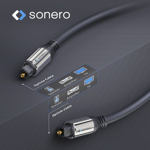 sonero S-OC100-150 Audio-Kabel 15 m Toslink Schwarz, Farbe: Schwarz, Länge: 15 m, 2 image