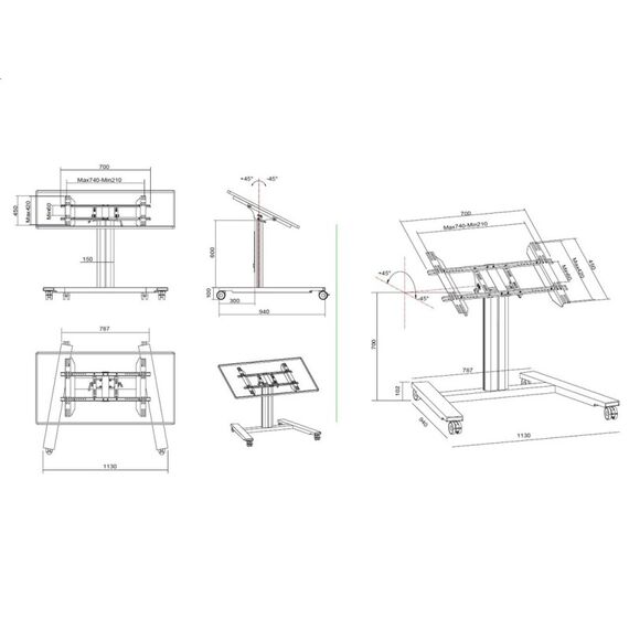 Multibrackets 6829 Halterung für Schilderdisplays 139,7 cm (55") Silber, 11 image