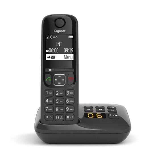 Gigaset AS690A Analoges/DECT-Telefon Anrufer-Identifikation Schwarz