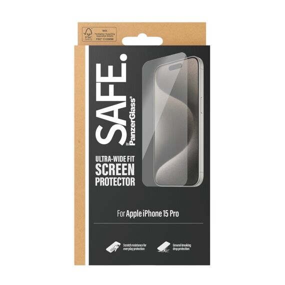 PanzerGlass SAFE. by ® Displayschutz iPhone 15 Pro | Ultra-Wide Fit, 3 image