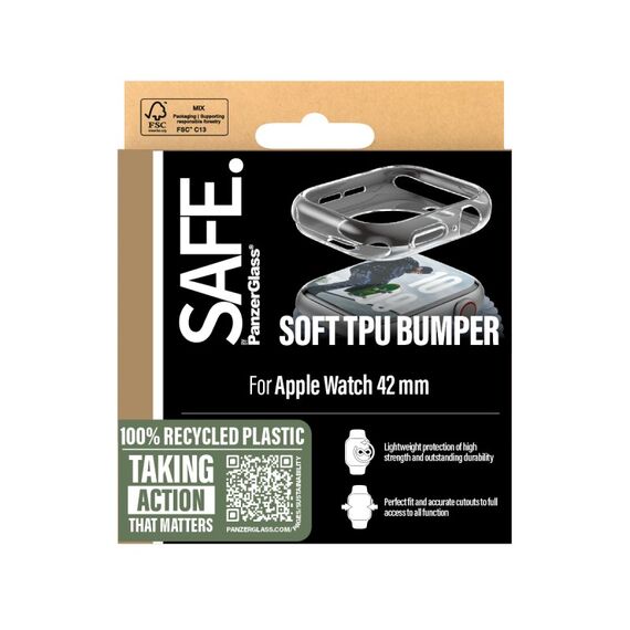 PanzerGlass SAFE. by ® TPU Bumper Transparent Apple Watch Series 11 | 10 | 42mm, 3 image