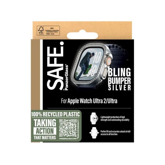 PanzerGlass SAFE. by ® Bling Bumper Silber Apple Watch Ultra 3 | Ultra 2 | Ultra | 49mm, Farbe: Silber, 3 image