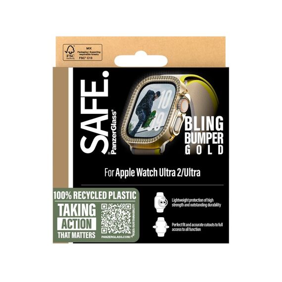PanzerGlass SAFE. by ® Bling Bumper Gold Apple Watch Ultra 3 | Ultra 2 | Ultra | 49mm, Farbe: Gold, 3 image