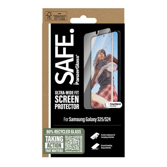 PanzerGlass SAFE. by ® Displayschutz Samsung Galaxy S25 | S24 | Ultra-Wide Fit m. Aligner, 3 image