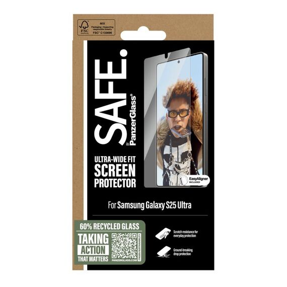 PanzerGlass SAFE. by ® Displayschutz Samsung Galaxy S25 Ultra | Ultra-Wide Fit m. EasyAligner, 3 image