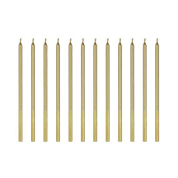PartyDeco SCD-4-019 Kuchenkerze/Wunderkerze Gold 12 Stück(e)