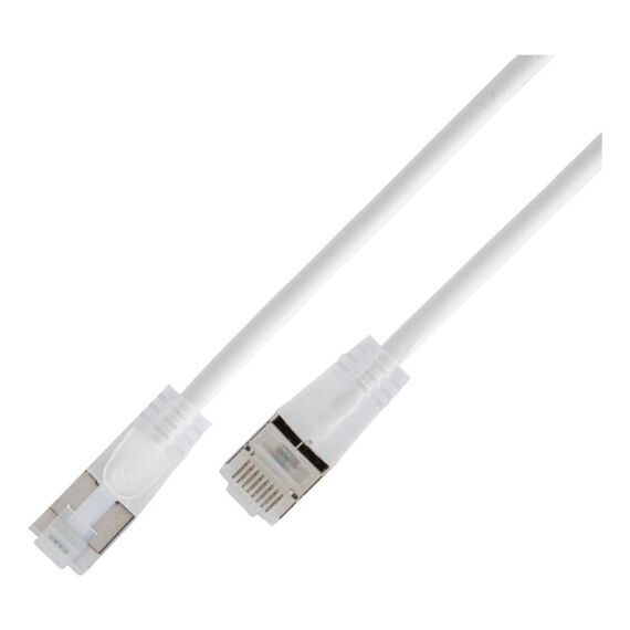 SLIM Patchcords SLIM-L-UU-K6A 7.5 WT Netzwerkkabel Weiß 7,5 m Cat6a U/UTP (UTP)