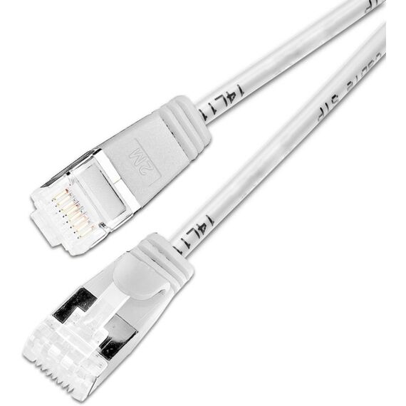 SLIM Patchcords KAT6A 10 Gigabit Lightpatchkabel, 0,25m, U/FTP, Ø 3,8mm, weiss, 50-Pack, 2 image