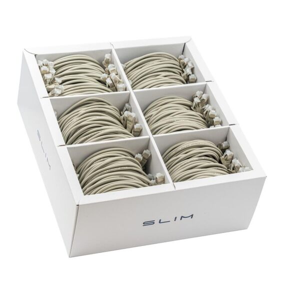 SLIM Patchcords KAT6A 10 Gigabit Lightpatchkabel, 1,0m, U/FTP, Ø 3,8mm, grau, 90-Pack, Farbe: Grau, 3 image