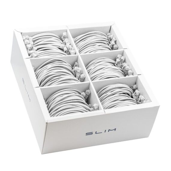 SLIM Patchcords KAT6A 10 Gigabit Lightpatchkabel, 1,0m, U/FTP, Ø 3,8mm, weiss, 90-Pack, Farbe: Weiß, 3 image