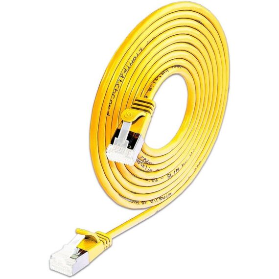 SLIM Patchcords KAT6A 10 Gigabit Lightpatchkabel, 1,0m, U/FTP, Ø 3,8mm, gelb, 90-Pack, Farbe: Gelb