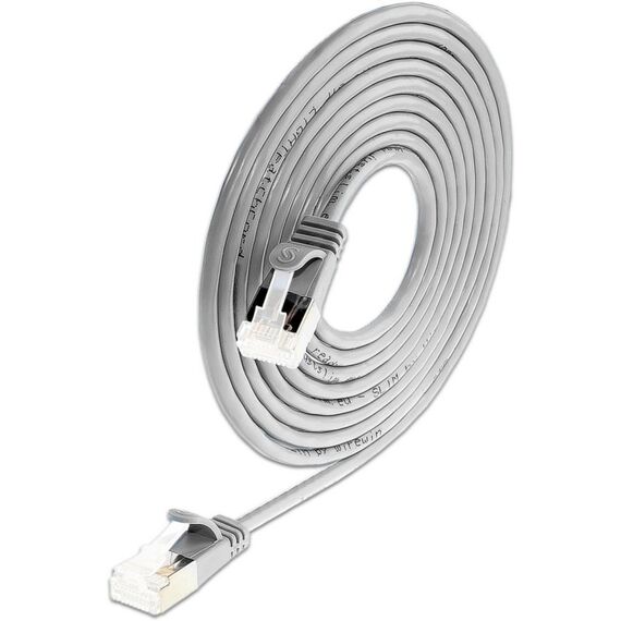 SLIM Patchcords KAT6A 10 Gigabit Lightpatchkabel, 2,0m, U/FTP, Ø 3,8mm, grau, 60-Pack, Farbe: Grau, Länge: 2 m