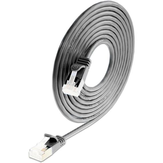 SLIM Patchcords KAT6A 10 Gigabit Lightpatchkabel, 3,0m, U/FTP, Ø 3,8mm, schwarz, 36-Pack, Farbe: Schwarz