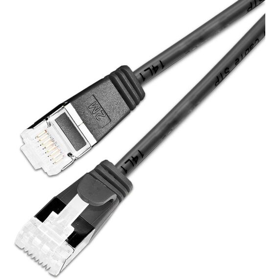 SLIM Patchcords KAT6A 10 Gigabit Lightpatchkabel, 3,0m, U/FTP, Ø 3,8mm, schwarz, 36-Pack, Farbe: Schwarz, 2 image