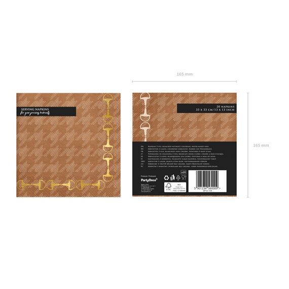 PartyDeco SP33-104 Papierserviette Papier Braun, Gold 12 Stück(e), 6 image