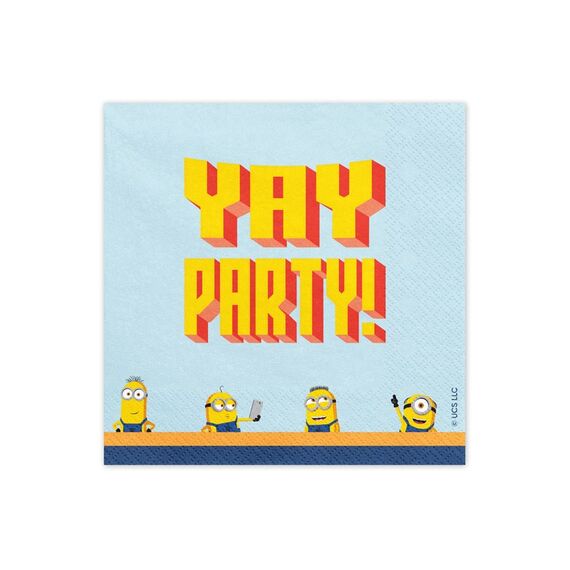PartyDeco Servietten Minions Papier Blau, Gelb 20 Stück(e)