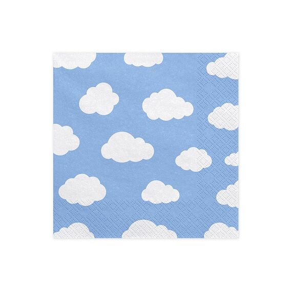 PartyDeco SP33-14 Papierserviette Papier Blau, Weiß 20 Stück(e)