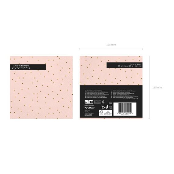 PartyDeco SP33-23-081J Papierserviette Gold, Pink 20 Stück(e), 3 image