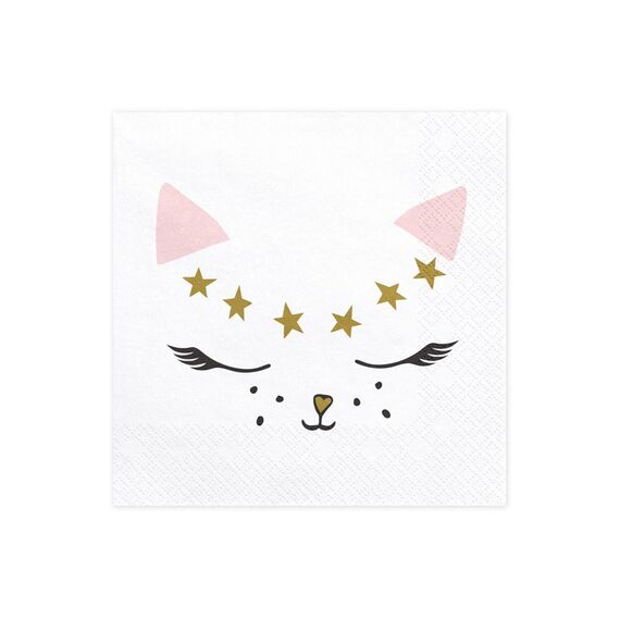 PartyDeco SP33-50 Papierserviette Papier Schwarz, Gold, Pink, Weiß 20 Stück(e)