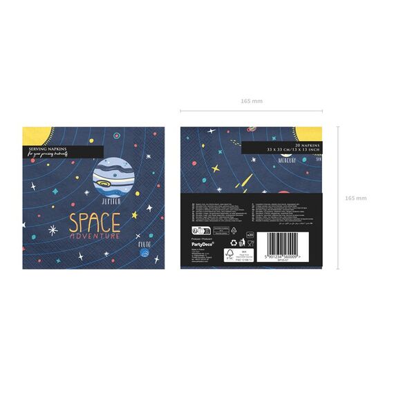 PartyDeco SP33-57 Papierserviette Papier Blau, Mehrfarbig 20 Stück(e), 2 image