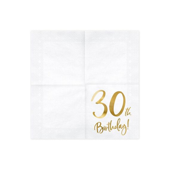 PartyDeco SP33-77-30-008 Papierserviette Papier Weiß, Gold 20 Stück(e), 2 image