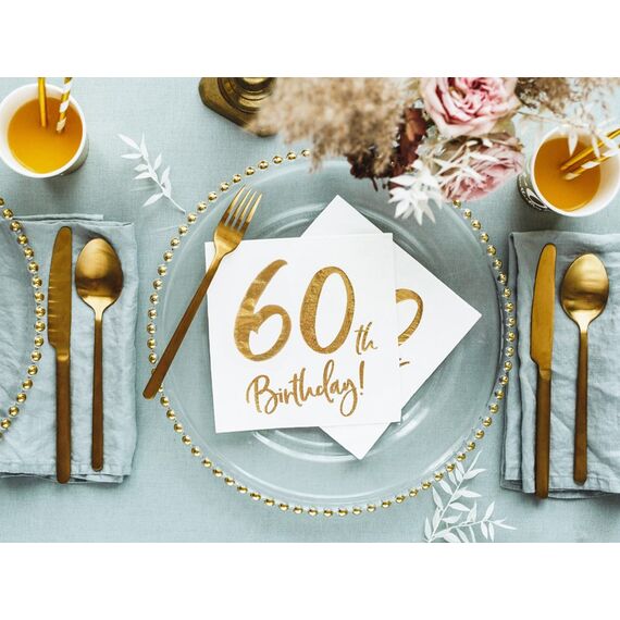 PartyDeco SP33-77-60-008 Papierserviette Papier Weiß, Gold 20 Stück(e), 4 image
