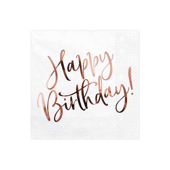 PartyDeco SP33-79-008-019R Papierserviette Papier Weiß, Gold 20 Stück(e)