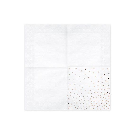 PartyDeco SP33-88-008 Papierserviette Roségold, Weiß 20 Stück(e), 3 image