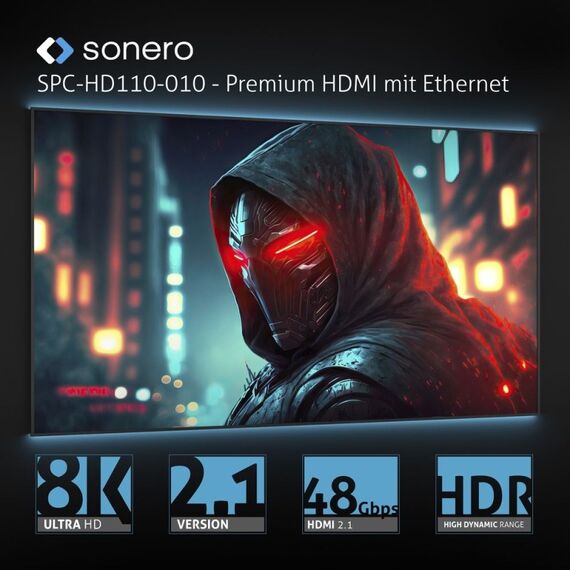 sonero SPC-HD110-020 HDMI-Kabel 2 m HDMI Typ A (Standard) Blau, Grau, 6 image