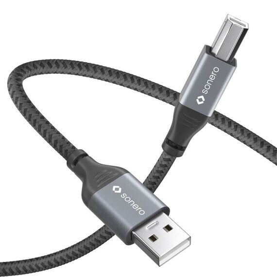 sonero SPC-U010-005 USB Kabel USB 2.0 5 m USB A USB B 0,48 Gbit/s Schwarz, Grau, 3 image