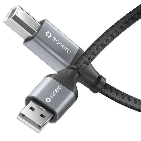 sonero SPC-U010-010 USB Kabel USB 2.0 1 m USB A USB B 0,48 Gbit/s Schwarz, Grau, 4 image