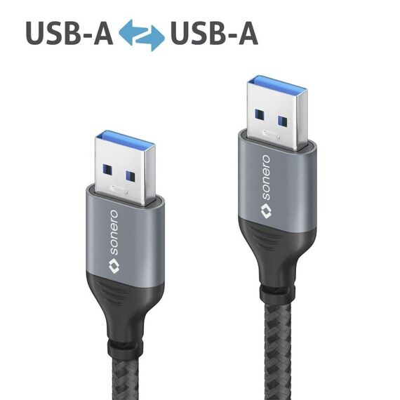 sonero SPC-U050-015 USB Kabel USB 3.2 Gen 1 (3.1 Gen 1) 1,5 m USB A 5 Gbit/s Schwarz, Grau, 2 image