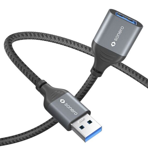 sonero SPC-U055-015 USB Kabel USB 3.2 Gen 1 (3.1 Gen 1) 1,5 m USB A 5 Gbit/s Schwarz, Grau, Farbe: Schwarz, Grau, Länge: 1,5 m, 3 image
