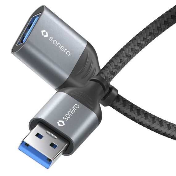 sonero SPC-U055-020 USB Kabel USB 3.2 Gen 1 (3.1 Gen 1) 2 m USB A 5 Gbit/s Schwarz, Grau, Farbe: Schwarz, Grau, Länge: 2 m, 4 image