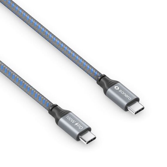 sonero SPC-U310-005 USB Kabel USB 2.0 0,5 m USB C 0,48 Gbit/s 100 W Grau, Blau, Farbe: Grau, Blau, Länge: 0,5 m