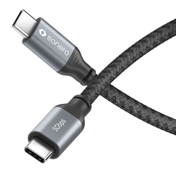 sonero SPC-U320-010 USB Kabel USB 3.2 Gen 1 (3.1 Gen 1) 1 m USB C 5 Gbit/s 60 W Schwarz, Grau, Farbe: Schwarz, Grau, Länge: 1 m, 4 image