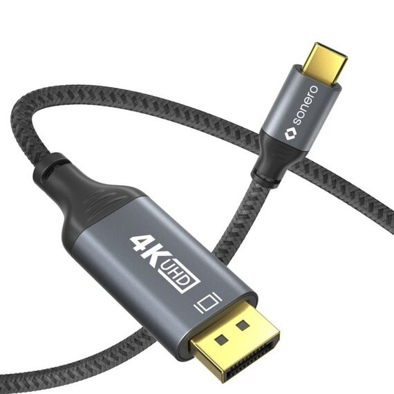 sonero SPC-V200-010 Videokabel-Adapter 1 m USB Typ-C DisplayPort Schwarz, Grau, Farbe: Schwarz, Grau, Länge: 1 m, 3 image