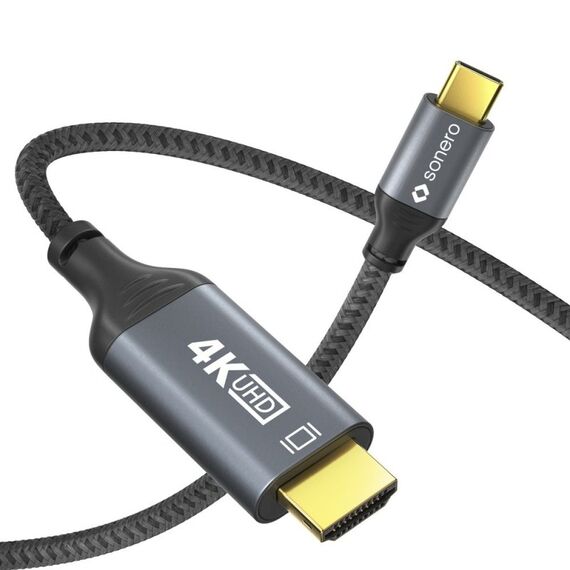 sonero SPC-V100-020 Videokabel-Adapter 2 m USB Typ-C HDMI Schwarz, Grau, Farbe: Schwarz, Grau, Länge: 2 m, 3 image