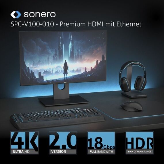 sonero SPC-V100-020 Videokabel-Adapter 2 m USB Typ-C HDMI Schwarz, Grau, Farbe: Schwarz, Grau, Länge: 2 m, 5 image