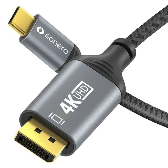sonero SPC-V200-020 Videokabel-Adapter 2 m USB Typ-C DisplayPort Schwarz, Grau, Farbe: Schwarz, Grau, Länge: 2 m, 4 image